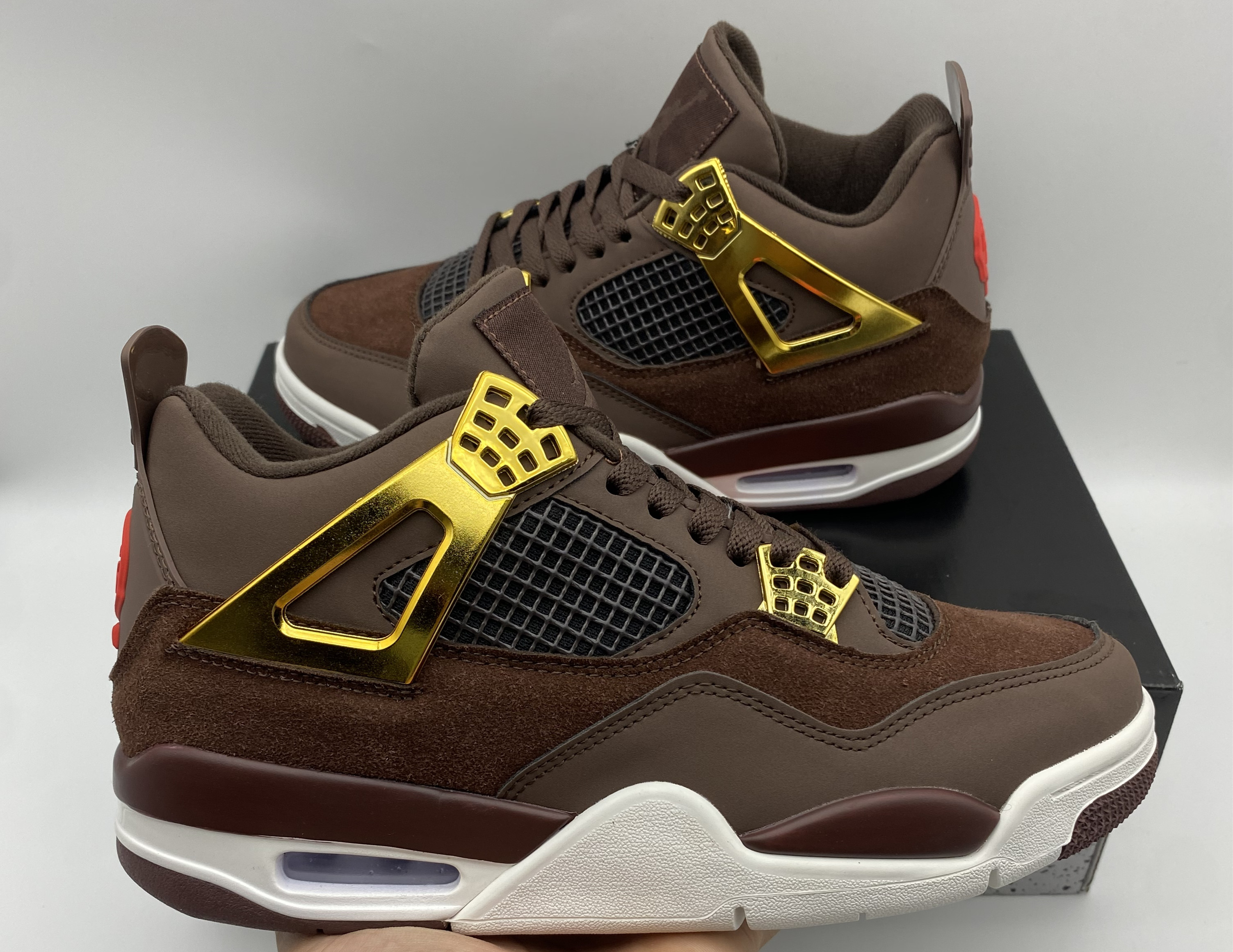 Women's Running weapon Jordan 4 Brown Shoes 067